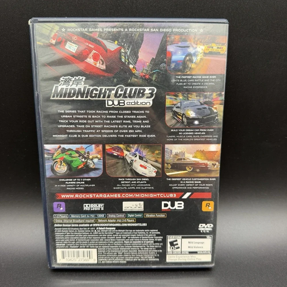 Midnight Club 3: DUB Edition PlayStation 2, PS2 Complete CIB Manual Untested